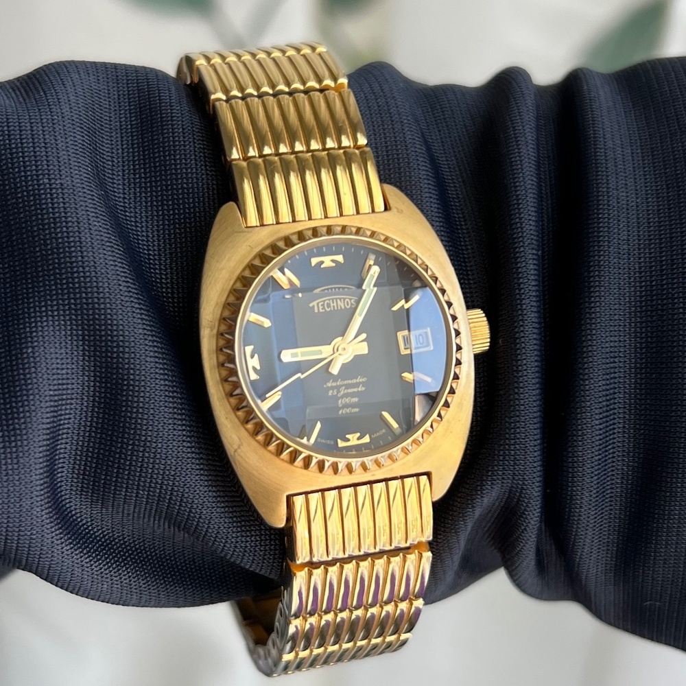 🌸VTG Technos  Women’s Automatic Self-Winding Watch Gold  Tone